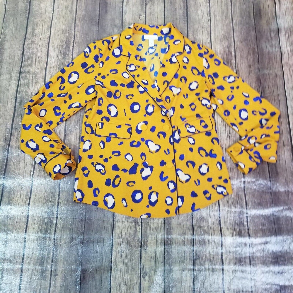 3.1 Phillip Lim x Target Womens Shirt Orange S Small Leopard Print Collared